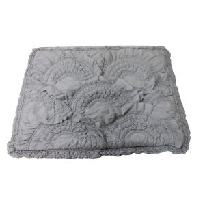 2 Anthropologie Rivulets Grey Standard Pillow Shams French Country Jersey